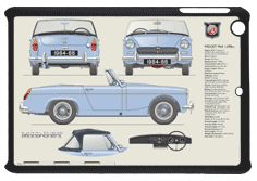 Midget MkII (wire wheels) 1964-66 Small Tablet Covers